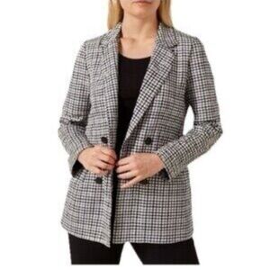 Love Tree Long Oversized Plaid Blazer Jacket double breasted